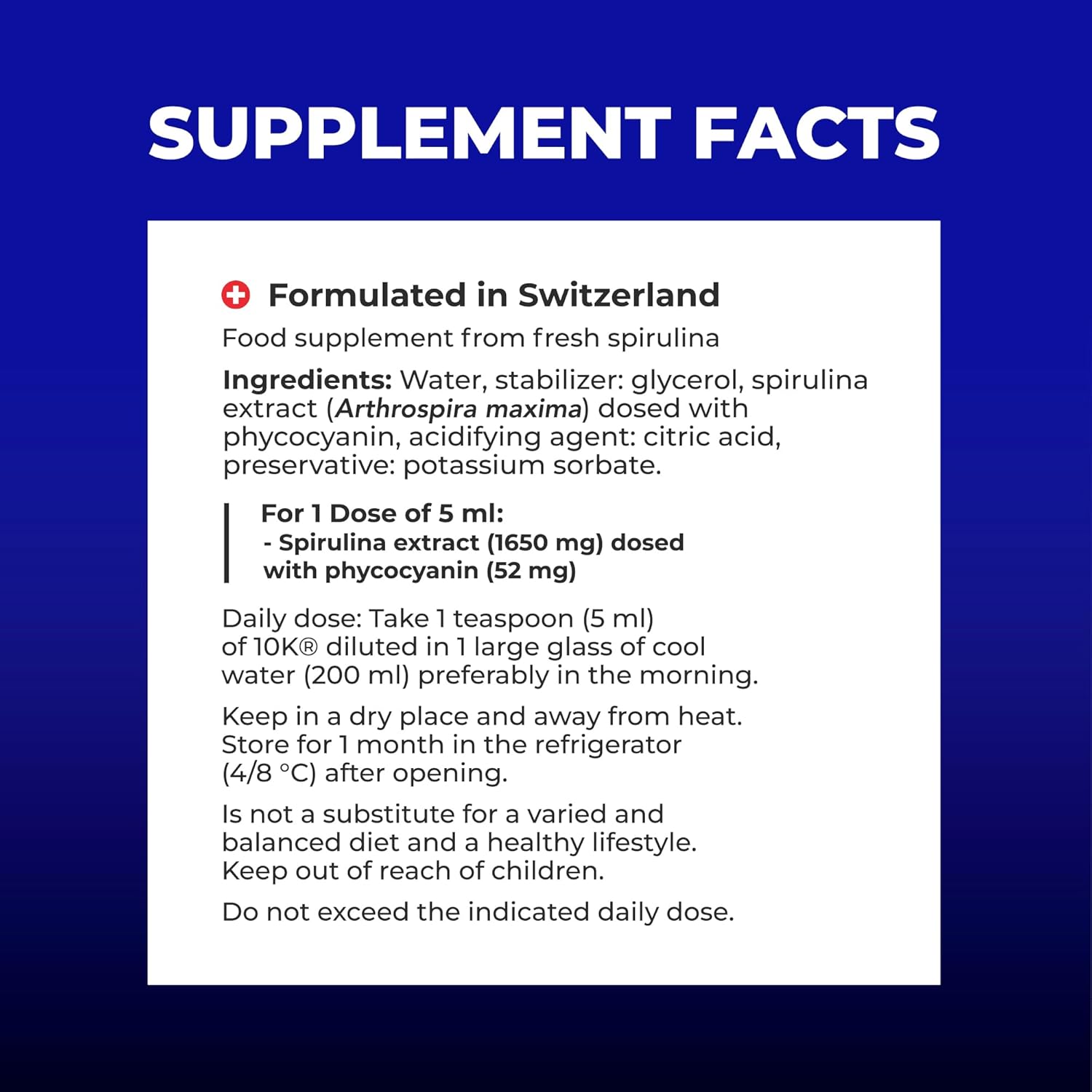 Phycocyanin Life Source 10K: Natural Detox & Vegan Protein Supplement, Rich in Nutrients & Antioxidants - 250ml