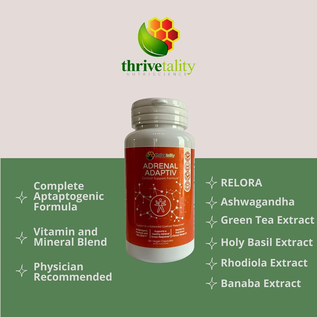 Physician Formulated Adrenal Support Formula with Adaptogen Blend - Thrivetality Nutriscience Cortisol Support