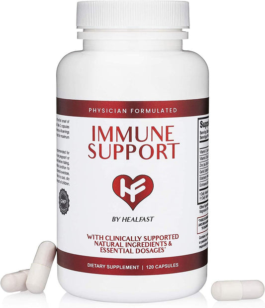 Physician Formulated Immune Support Supplement with Elderberry, Zinc, Vitamin C, D, Garlic, Echinacea | Immunity Vitamins - 120 Capsules
