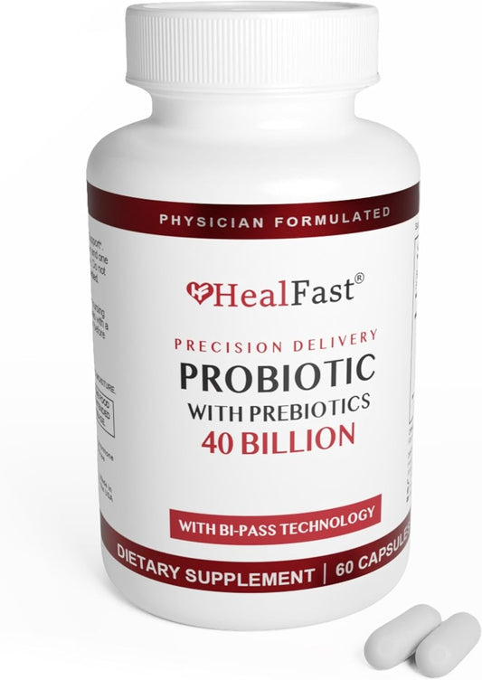 Physician Formulated Probiotic Supplement - 40 Billion CFU - Probiotics for Gut Health - Non-GMO and Vegan - 30 Day Supply