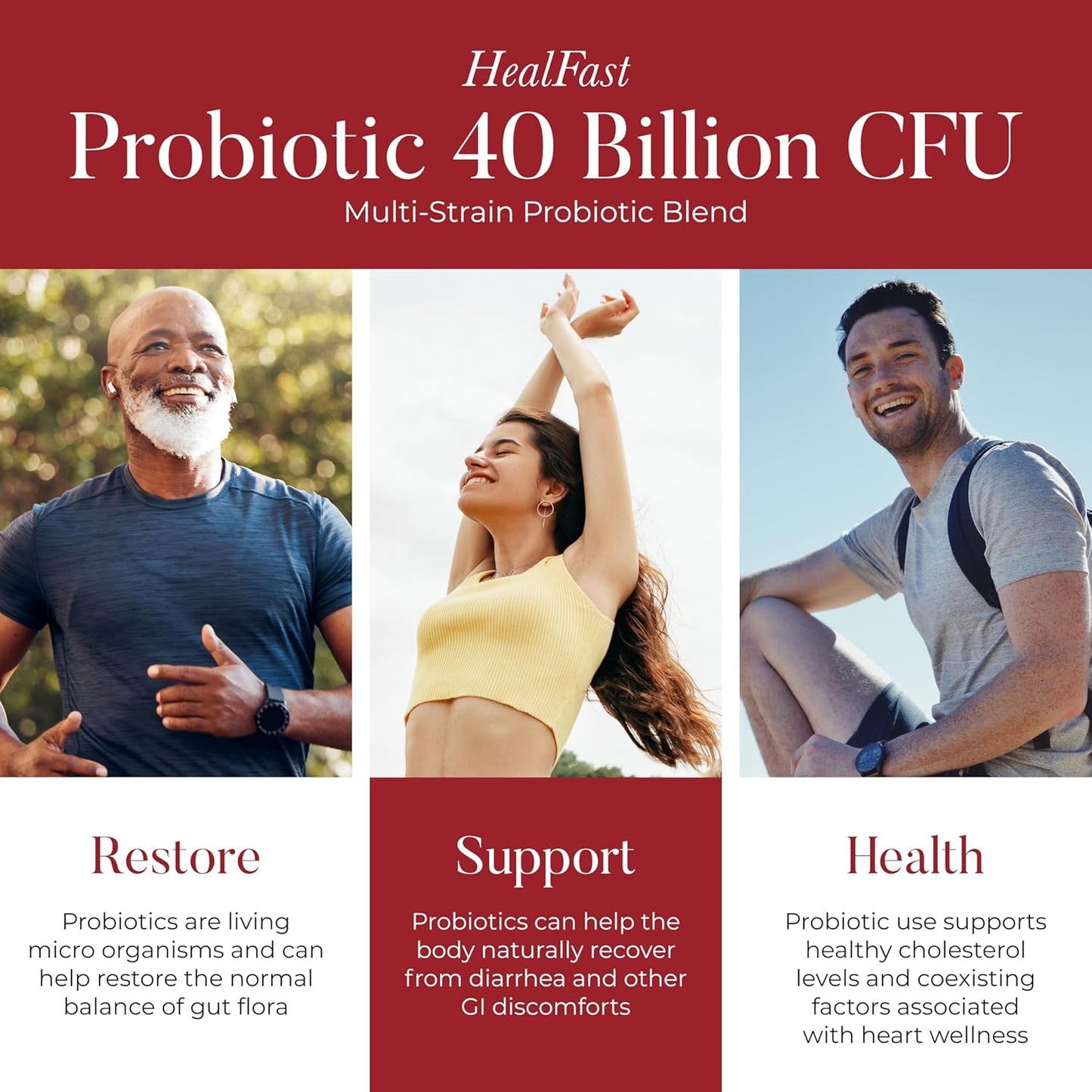 Physician Formulated Probiotic Supplement - 40 Billion CFU - Probiotics for Gut Health - Non-GMO and Vegan - 30 Day Supply