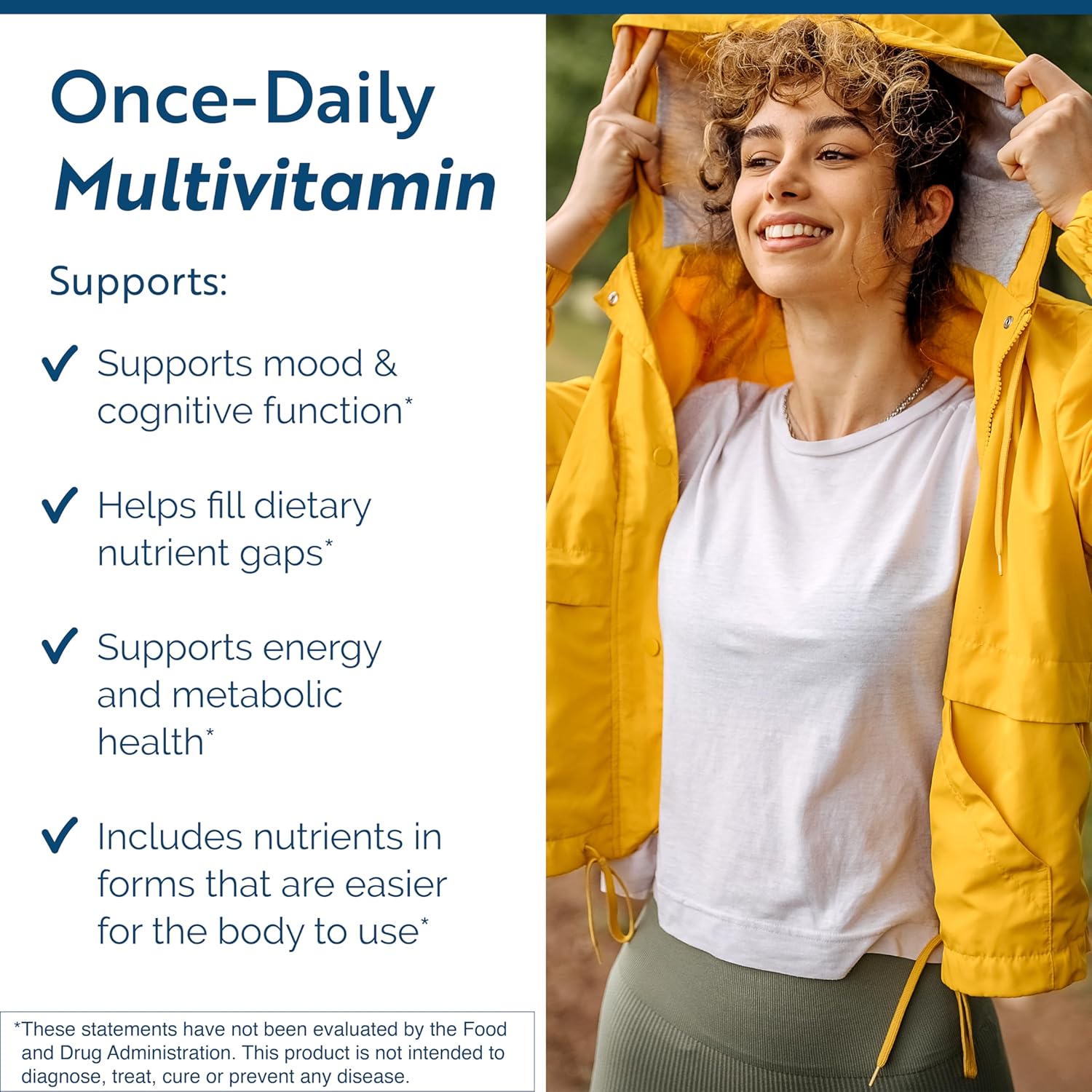 Physician's Daily + D3 Multivitamin Supplement with Vitamin D3, B12, B6, and Folate - 60 Capsules for Men and Women