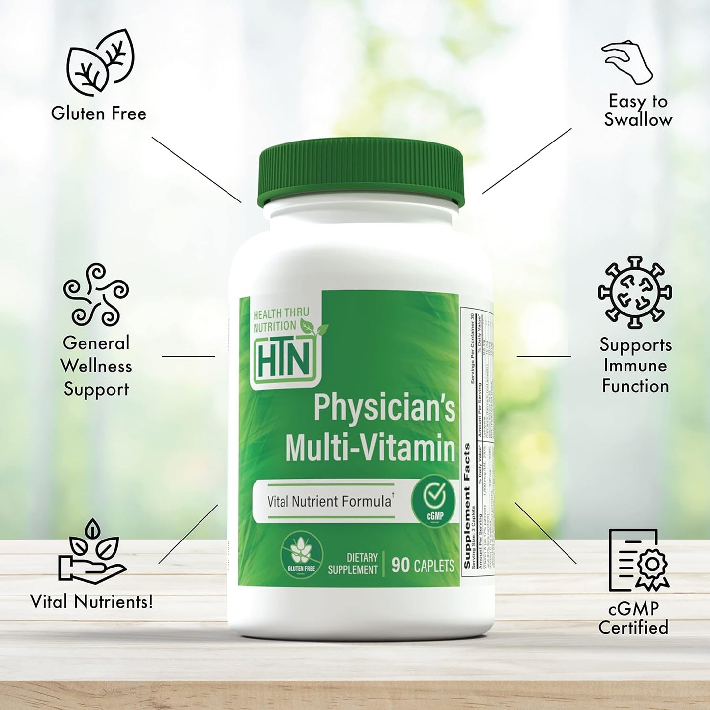 Physician's Multi-Vitamin Complex with 60+ Vital Nutrients for Complete Wellness Support (90 Count)