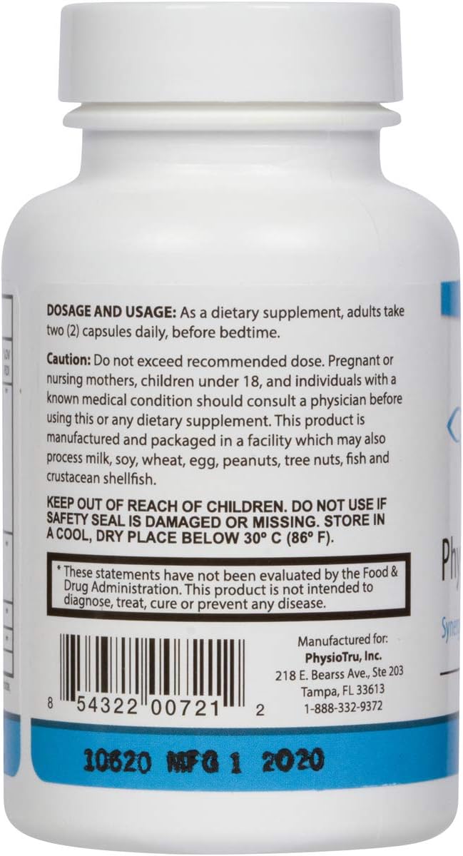 PhysioTru Physio Flora Gut Health Supplement with Curcumin, Piperine, Probiotics, and Prebiotics - 240 Veggie Capsules