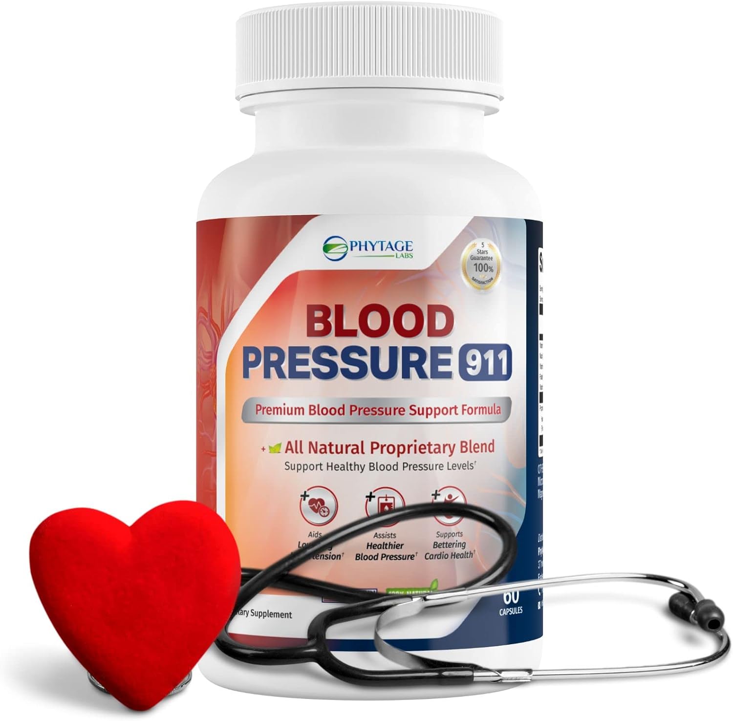 Phytage Labs Blood Pressure 911 Premium Supplement - BP Support Pills, 60 Capsules for Healthy Blood Pressure Management