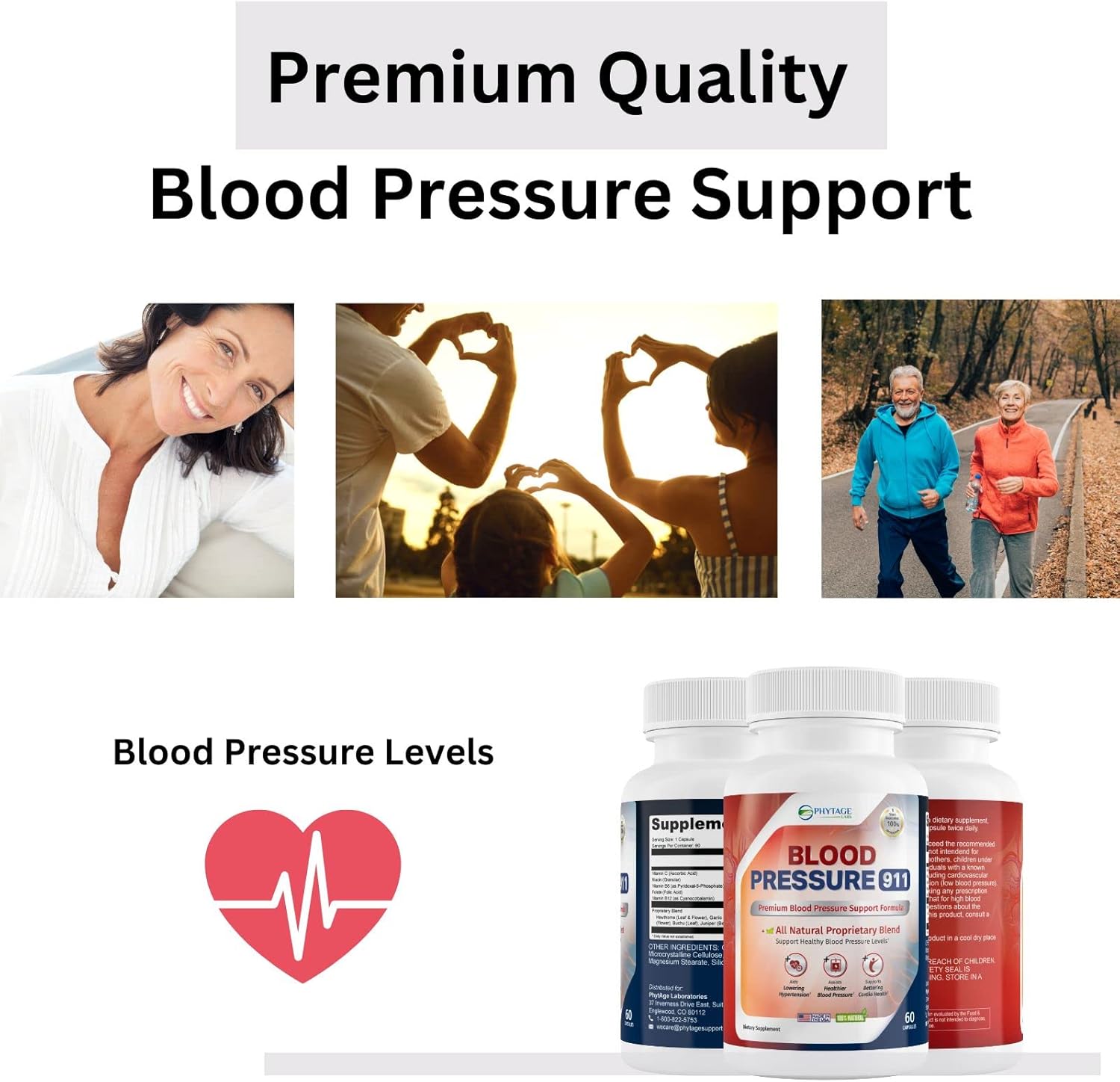Phytage Labs Blood Pressure 911 Premium Supplement - BP Support Pills, 60 Capsules for Healthy Blood Pressure Management