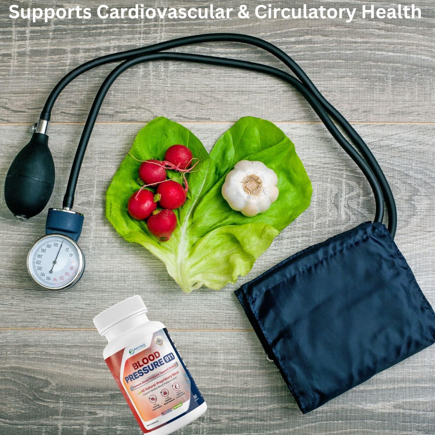 Phytage Labs Blood Pressure 911 Premium Supplement - BP Support Pills, 60 Capsules for Healthy Blood Pressure Management