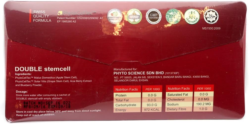 Phytoscience PhytoCellTec Apple Grape Double StemCell Anti Aging Formula - Swiss Quality Stem Cell Supplement