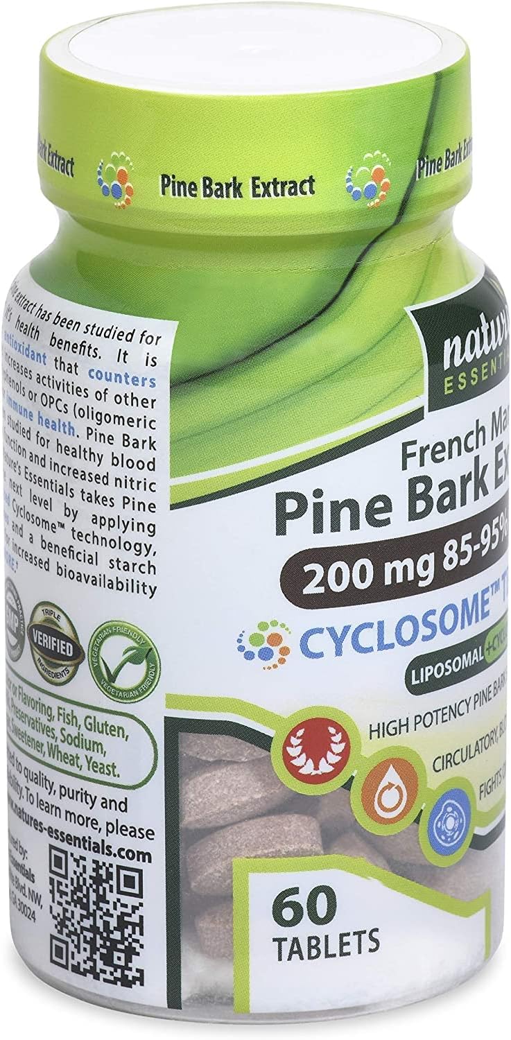 Pine Bark Extract 200mg for Circulatory Support | Advanced Liposomal Delivery | Non-GMO, Gluten Free | 60 Tablets