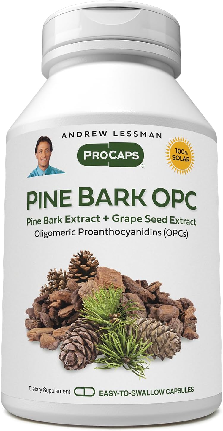 Pine Bark OPC Anti-Oxidant Extracts Capsules - Supports Tissues & Organ Systems, Proanthocyanidins, Powerful Anti-oxidant