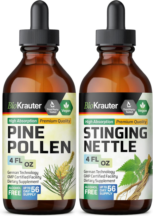 Pine Pollen and Stinging Nettle Tincture Bundle - 4 Fl. Oz. Each