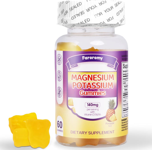 Pineapple Flavored Potassium Magnesium Gummies for Muscle and Immune Health, 60 Count - BoostGo Australia