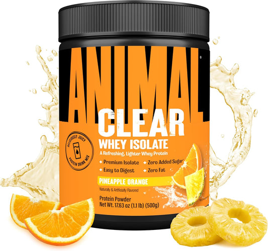 Pineapple Orange Animal Clear Whey Isolate Protein Powder - 5g BCAA, Easy-to-Digest, Refreshing Drink for Men and Women, 125g