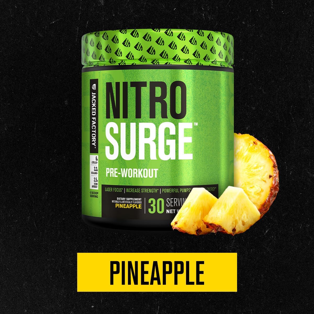 Pineapple Pre-Workout & Fruit Punch BCAA Combo for Muscle Building & Recovery by Jacked Factory
