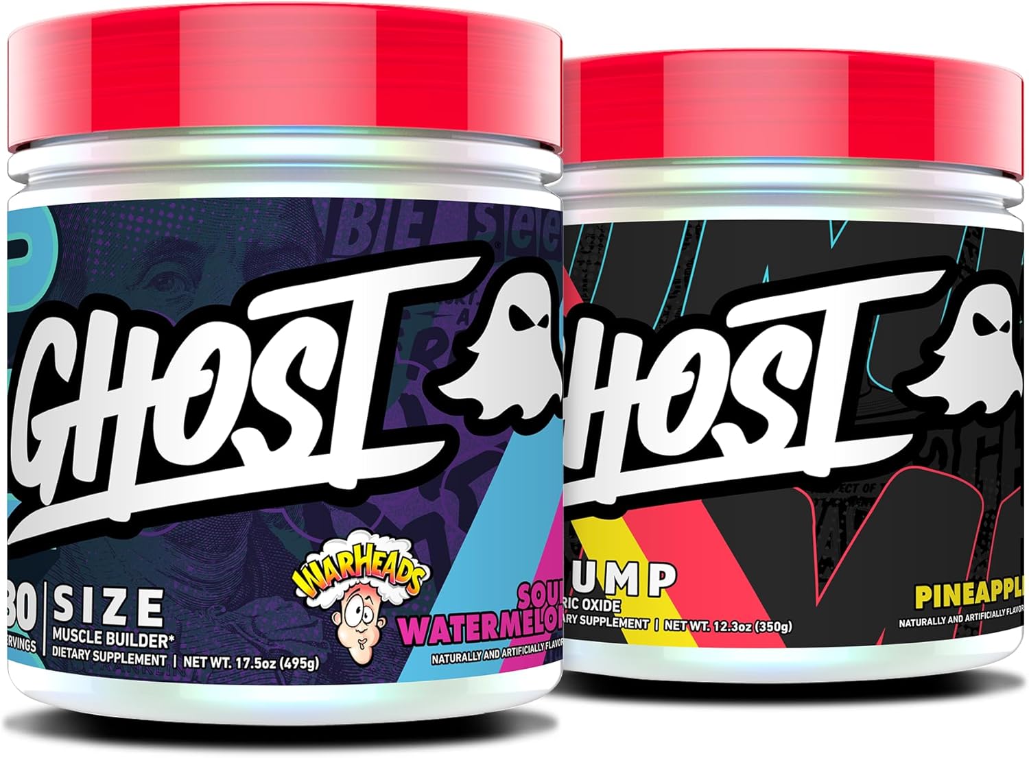 Pineapple Pump Nitric Oxide Powder & Warheads Sour Watermelon Muscle Builder Bundle for GHOST Brand