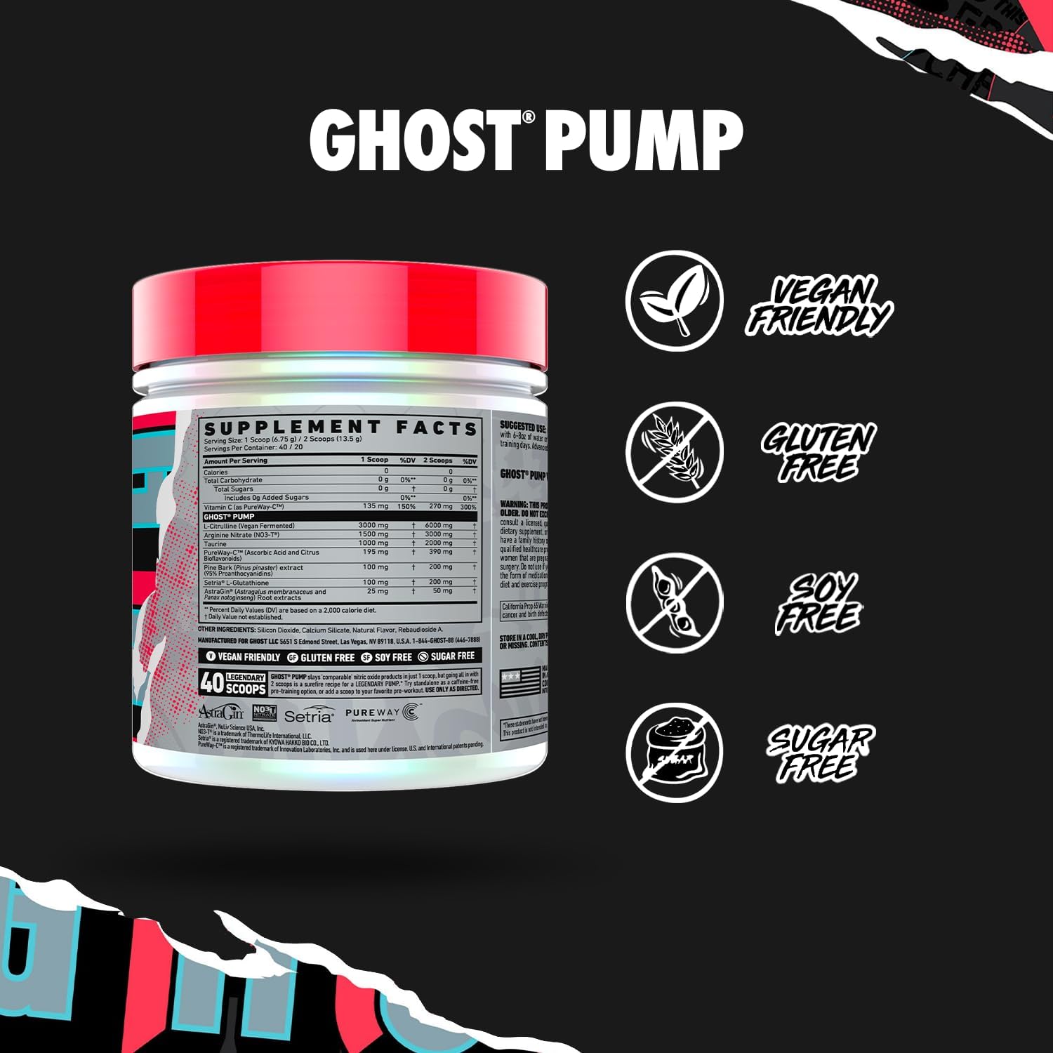 Pineapple Pump Nitric Oxide Powder & Warheads Sour Watermelon Muscle Builder Bundle for GHOST Brand