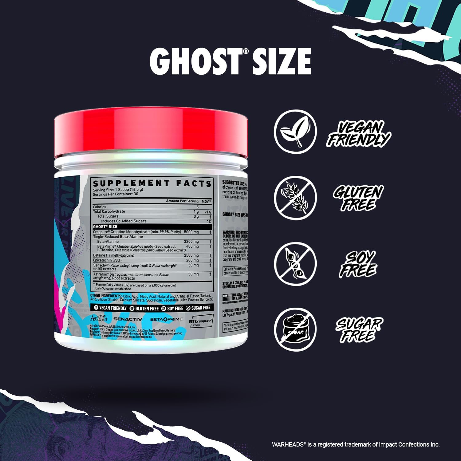 Pineapple Pump Nitric Oxide Powder & Warheads Sour Watermelon Muscle Builder Bundle for GHOST Brand