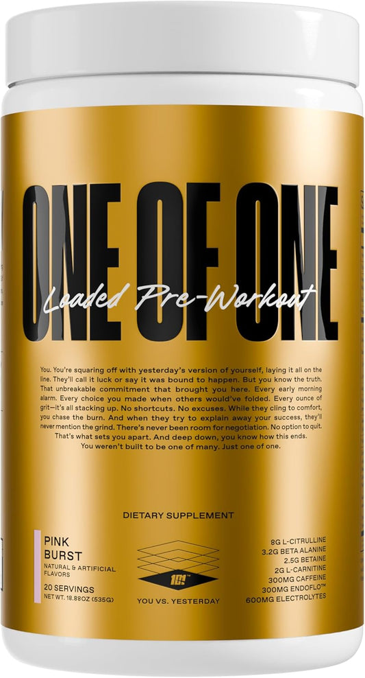 Pink Burst Loaded Pre-Workout with EndoFlo™ & Genius Pure™ Alpha GPC for High-Stim Energy & Focus, NeuroRush™ & Dynamine® for Endurance, No Crash, No Artificial Sweeteners