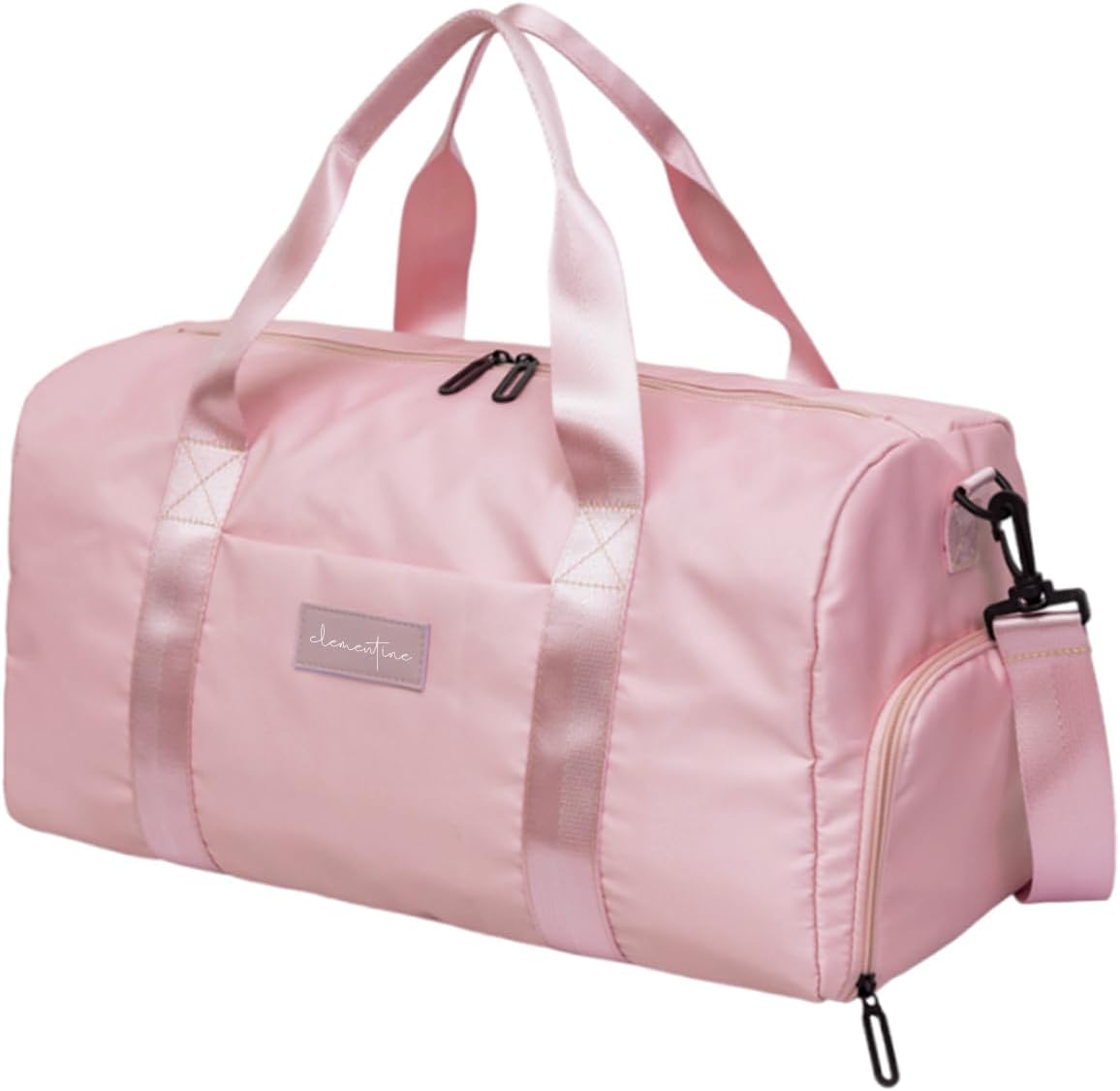 Pink GOMOYO Women's Gym Bag with Shoe Compartment & Wet Pocket | Small Lightweight Duffle Bag with Motivational Quotes | Ideal for Workouts & Travel