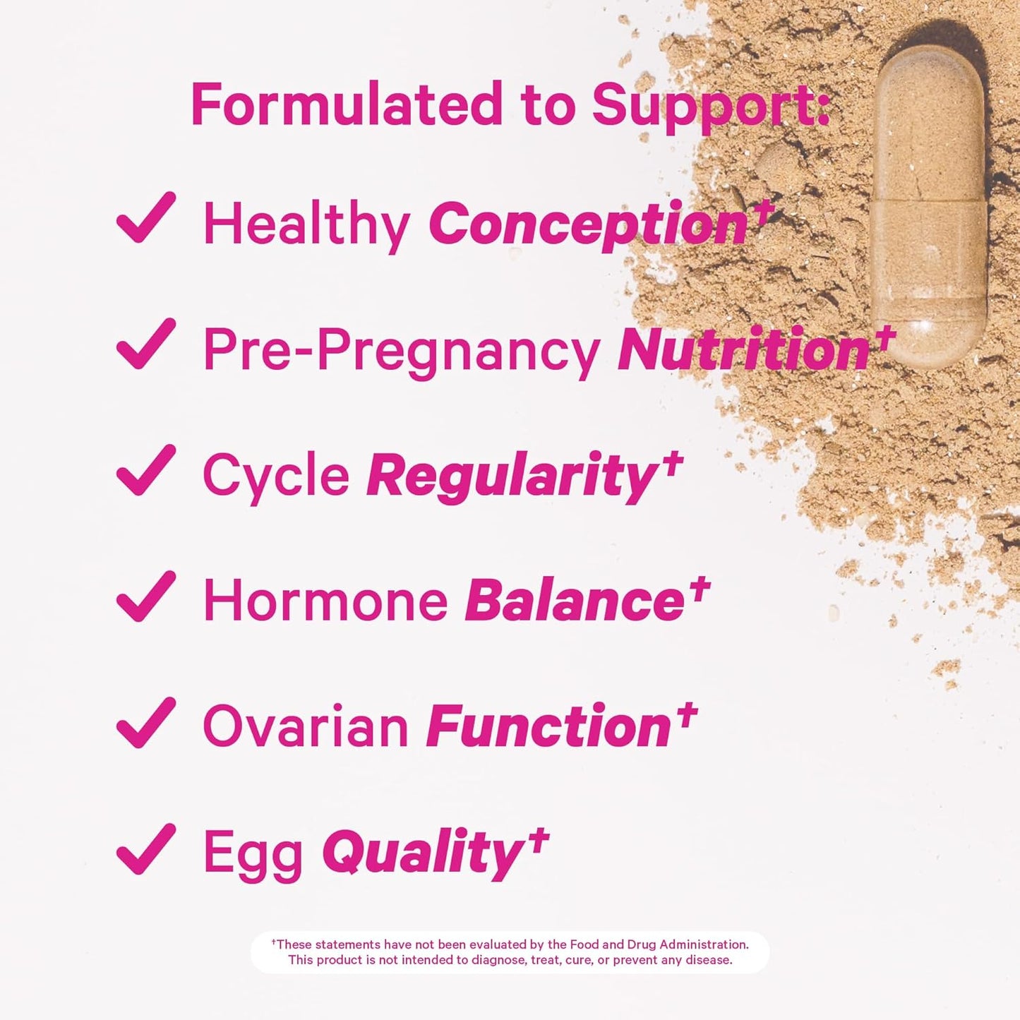 Pink Stork Fertility Support Supplements for Women - Prenatal Multivitamin with Hormone Balance & Ovulation Support - 17 Vitamins & Herbs - 60 Capsules