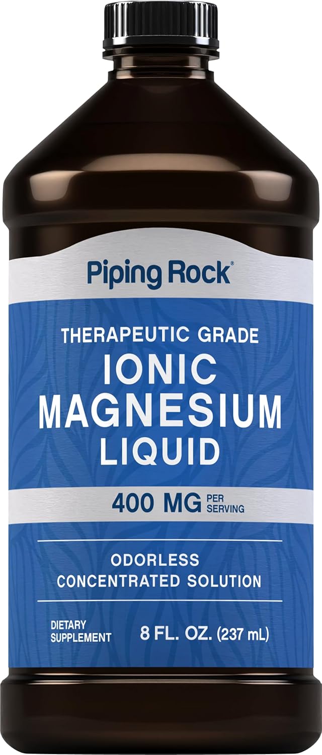 Piping Rock 400 mg Liquid Ionic Magnesium Supplement | 8 oz Bottle | Non-GMO, Gluten Free