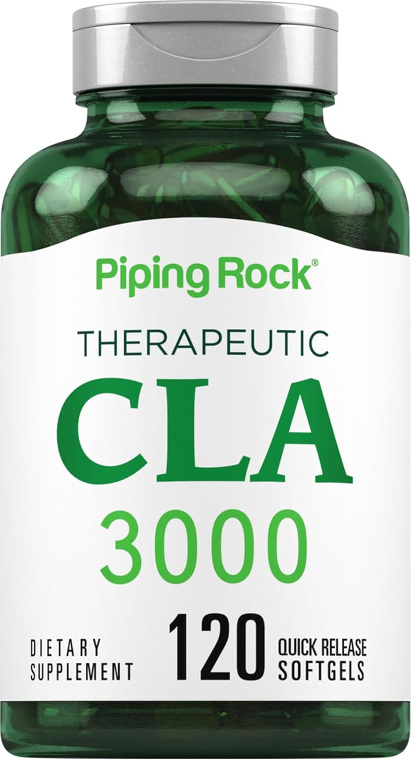 Piping Rock Conjugated Linoleic Acid (CLA) Supplements - 3000mg, 120 Softgels - Non-GMO, Gluten Free