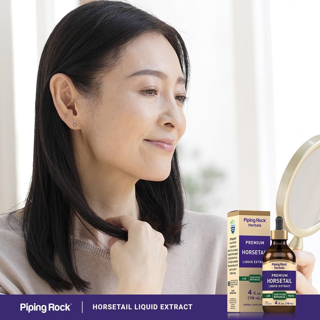 Piping Rock Horsetail Extract Tincture 4 Fl Oz Liquid Herb Supplement - Alcohol-Free, Non-GMO, Gluten-Free