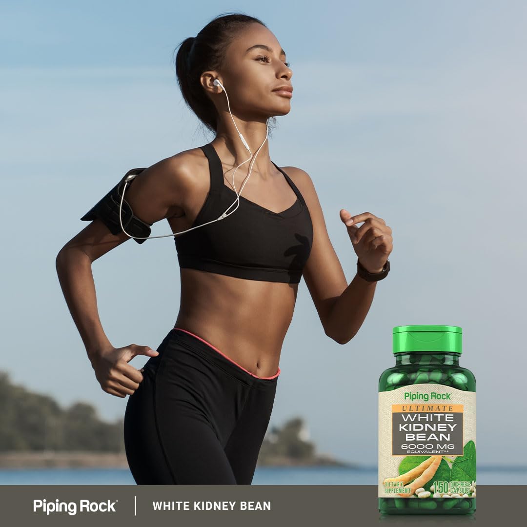 Piping Rock White Kidney Bean Extract 6000mg - 150 Capsules - Non-GMO & Gluten Free - BoostGo Australia