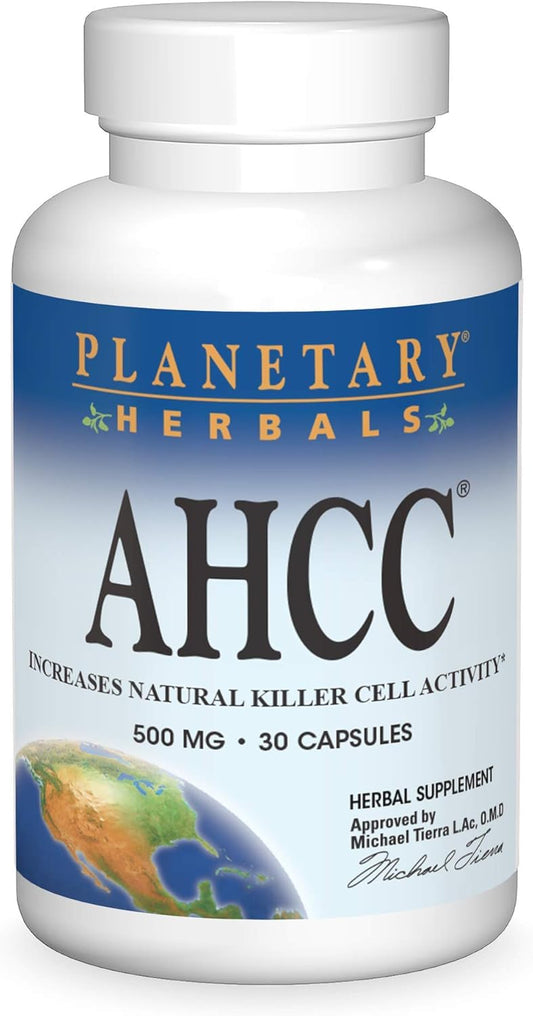 Planetary Herbals AHCC 500mg Capsules - Immune System Support Supplement