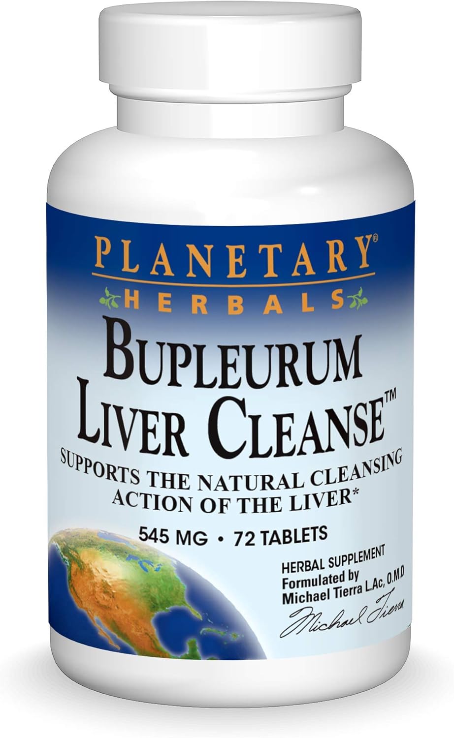 Planetary Herbals Bupleurum Liver Cleanse Tablets - Supports Liver Health with Calcium, Cypress Rhizome, Ginger - 72 Count