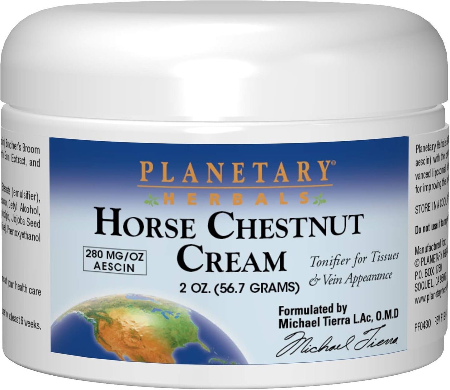 Planetary Herbals Horse Chestnut Cream - Supports Tissue Health and Vein Appearance - 2 oz