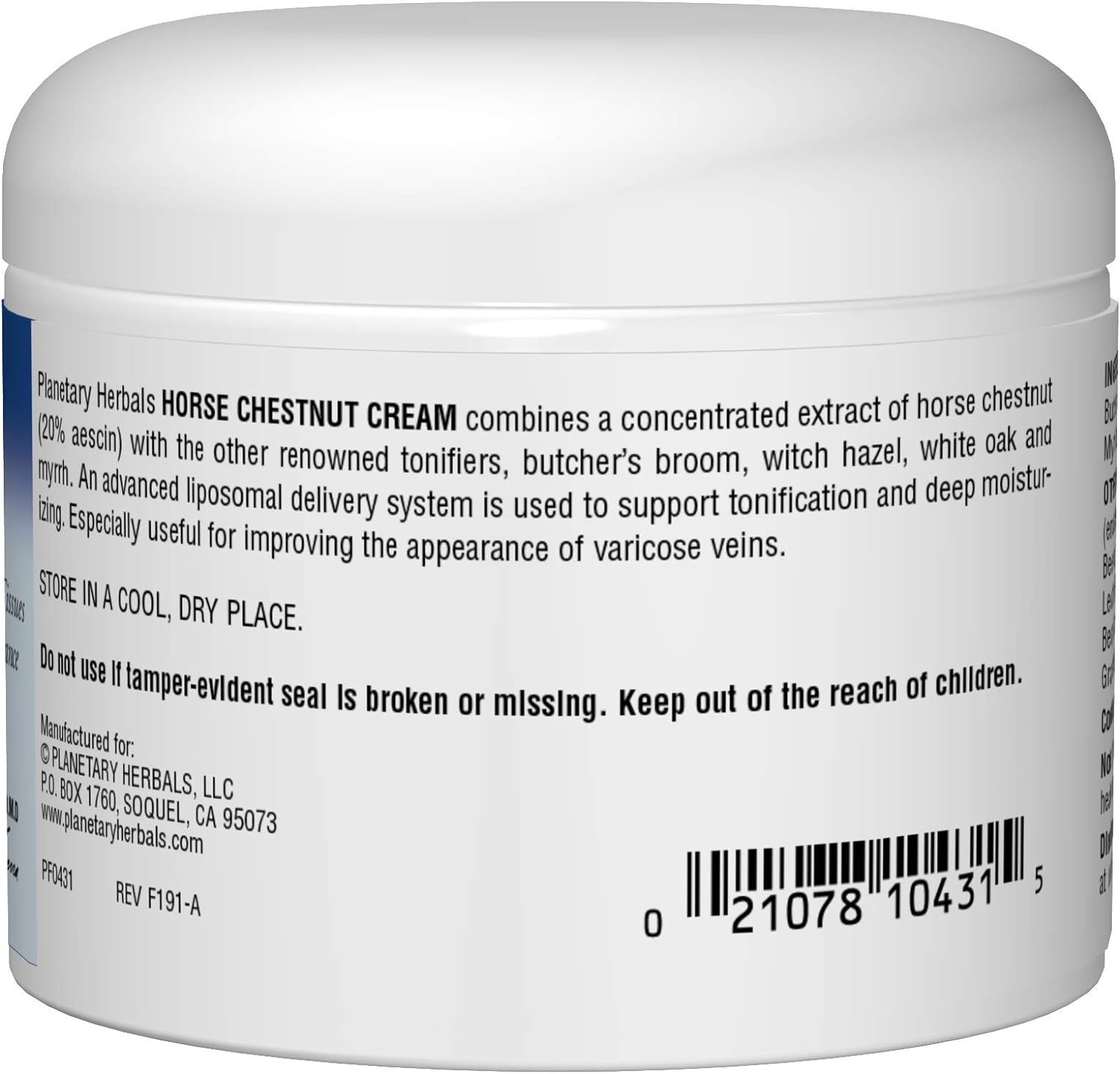 Planetary Herbals Horse Chestnut Cream - Supports Tissue Health and Vein Appearance - 2 oz