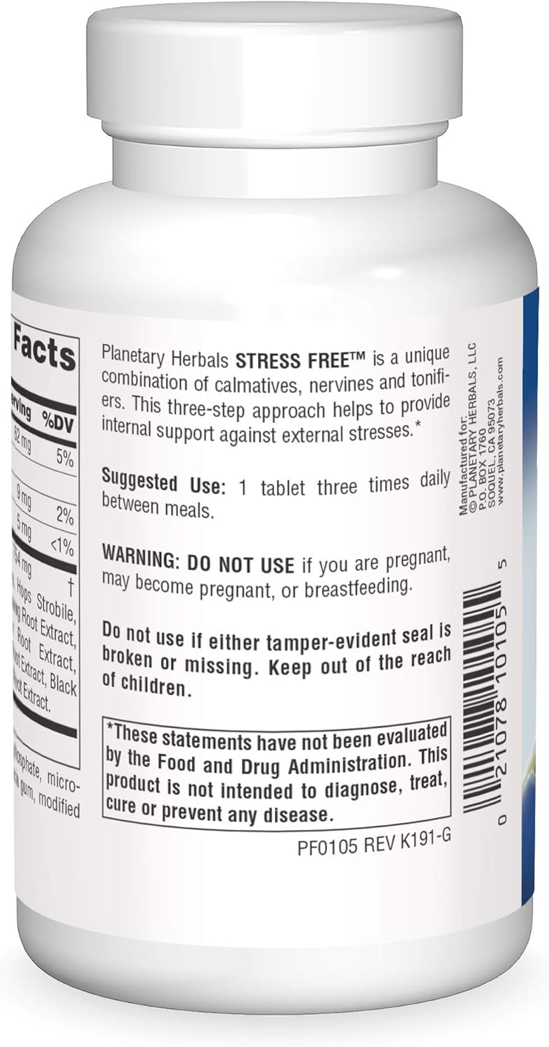 Planetary Herbals Stress Free Calm Formula Tablets - 90 Count, 810 mg