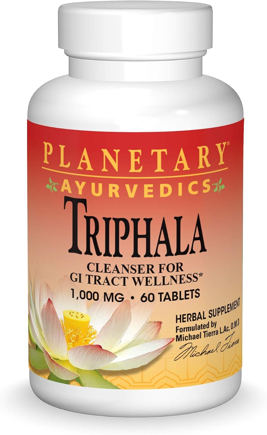 Planetary Herbals Triphala 1000mg Tablets for GI Tract Wellness & Cleanse - Herbal Supplement for Detox & Digestive Support - 60 Count