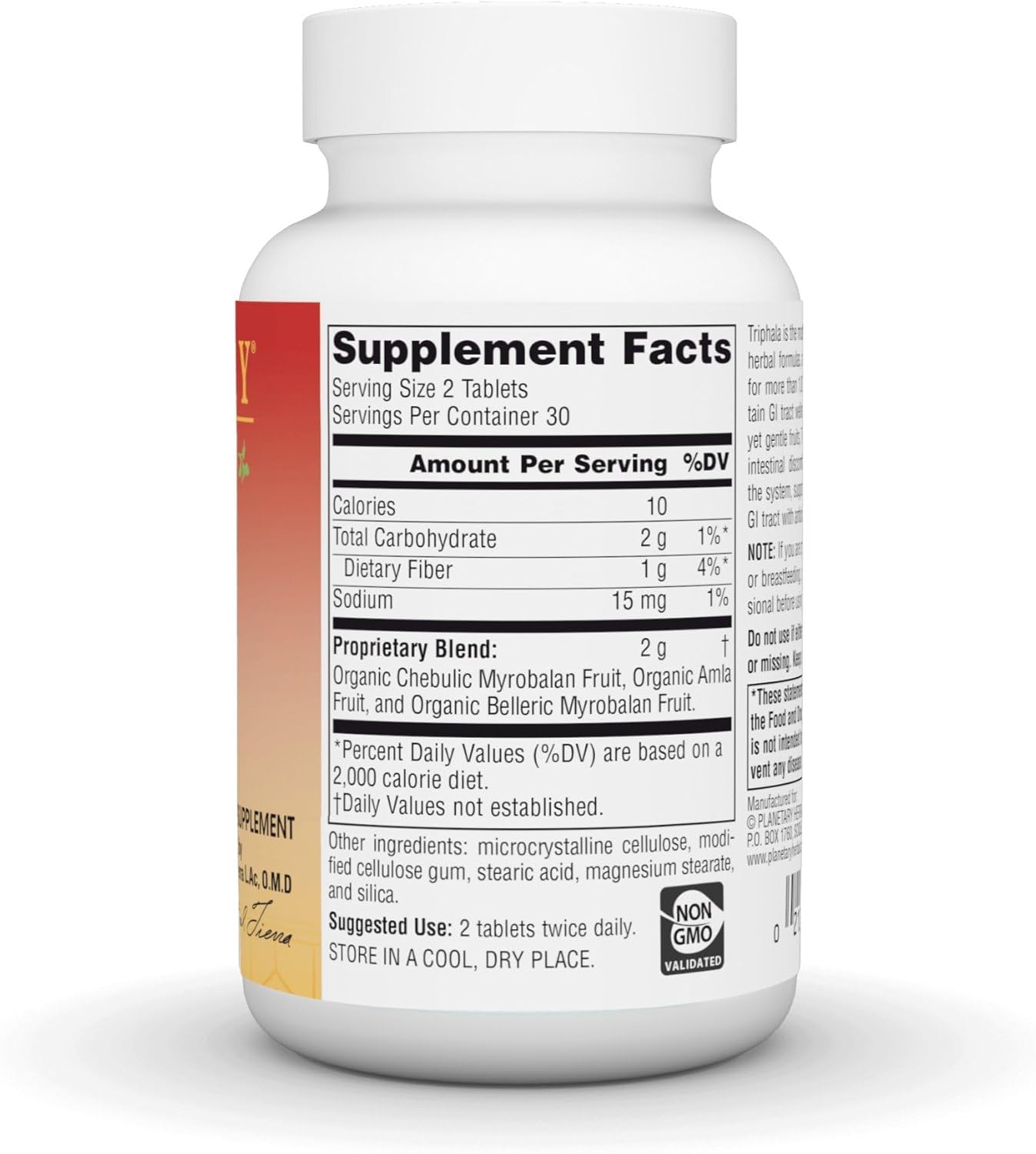 Planetary Herbals Triphala 1000mg Tablets for GI Tract Wellness & Cleanse - Herbal Supplement for Detox & Digestive Support - 60 Count