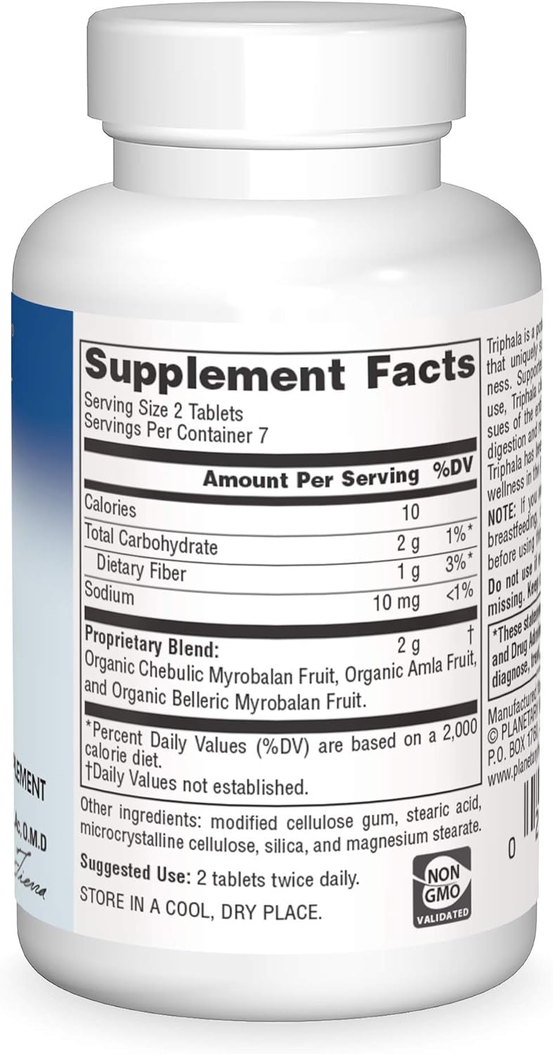 Planetary Herbals Triphala Internal Cleanser 1000mg Tablets - 15 Count