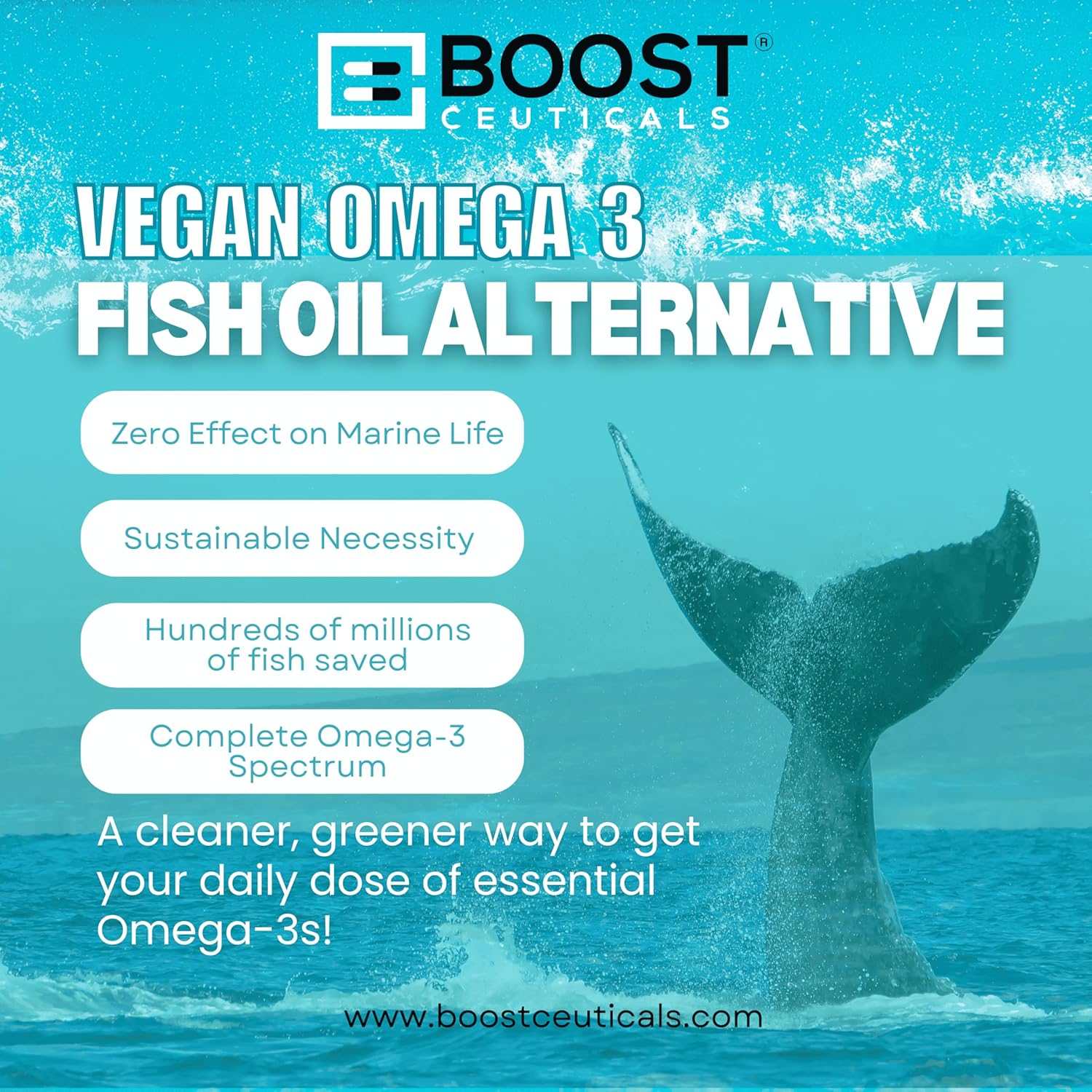 Plant Based Algae Omega 500mg Supplement for Heart and Brain Health - Vegan DHA EPA Omega 3 Formula - No Fish Burps Omega 3 Alternative by BoostCeuticals