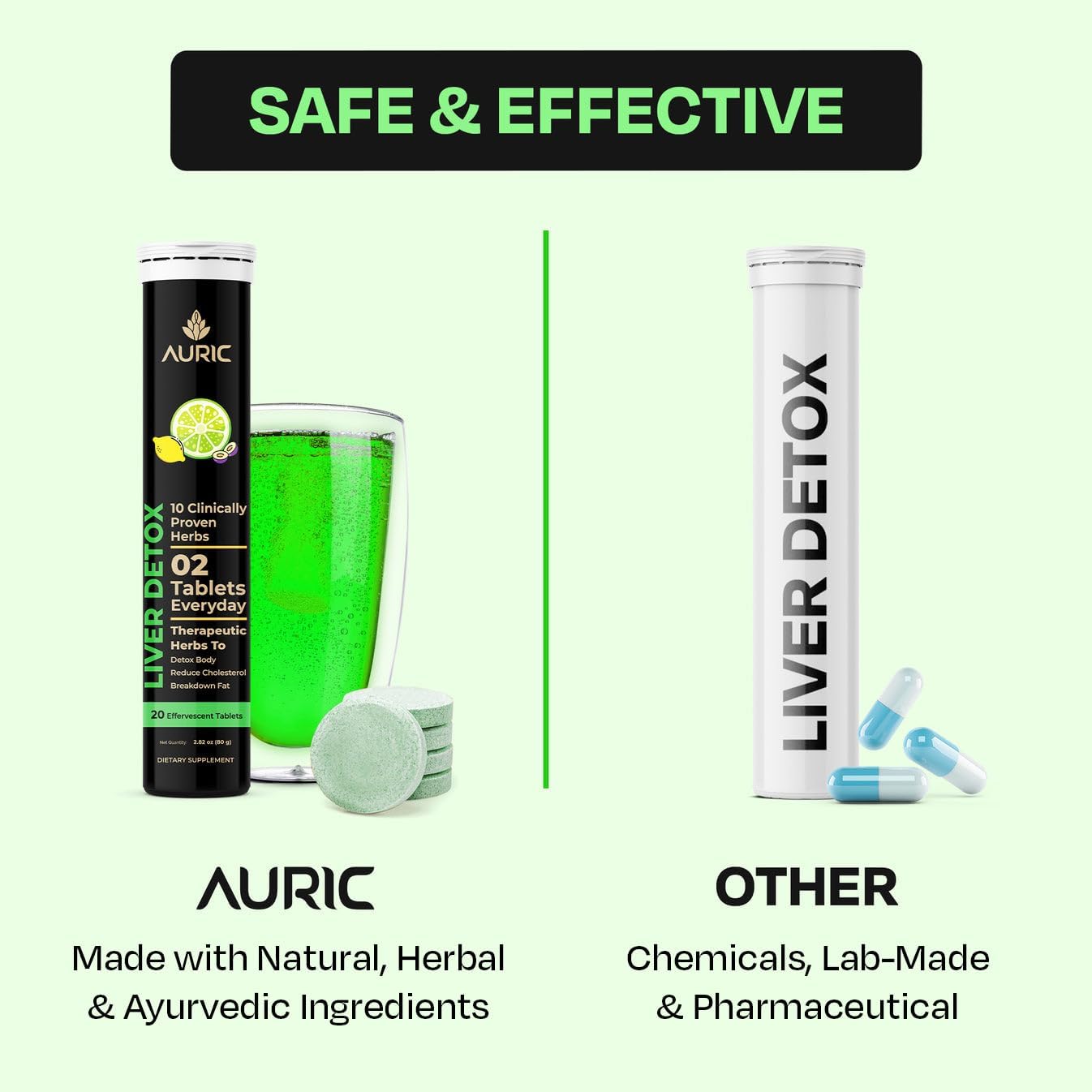 Plant-Based Auric Liver Support Supplement with Milk Thistle, Turmeric, Garlic & Ginger - 120 Tablets - Gluten-Free Liver Health Detox Formula