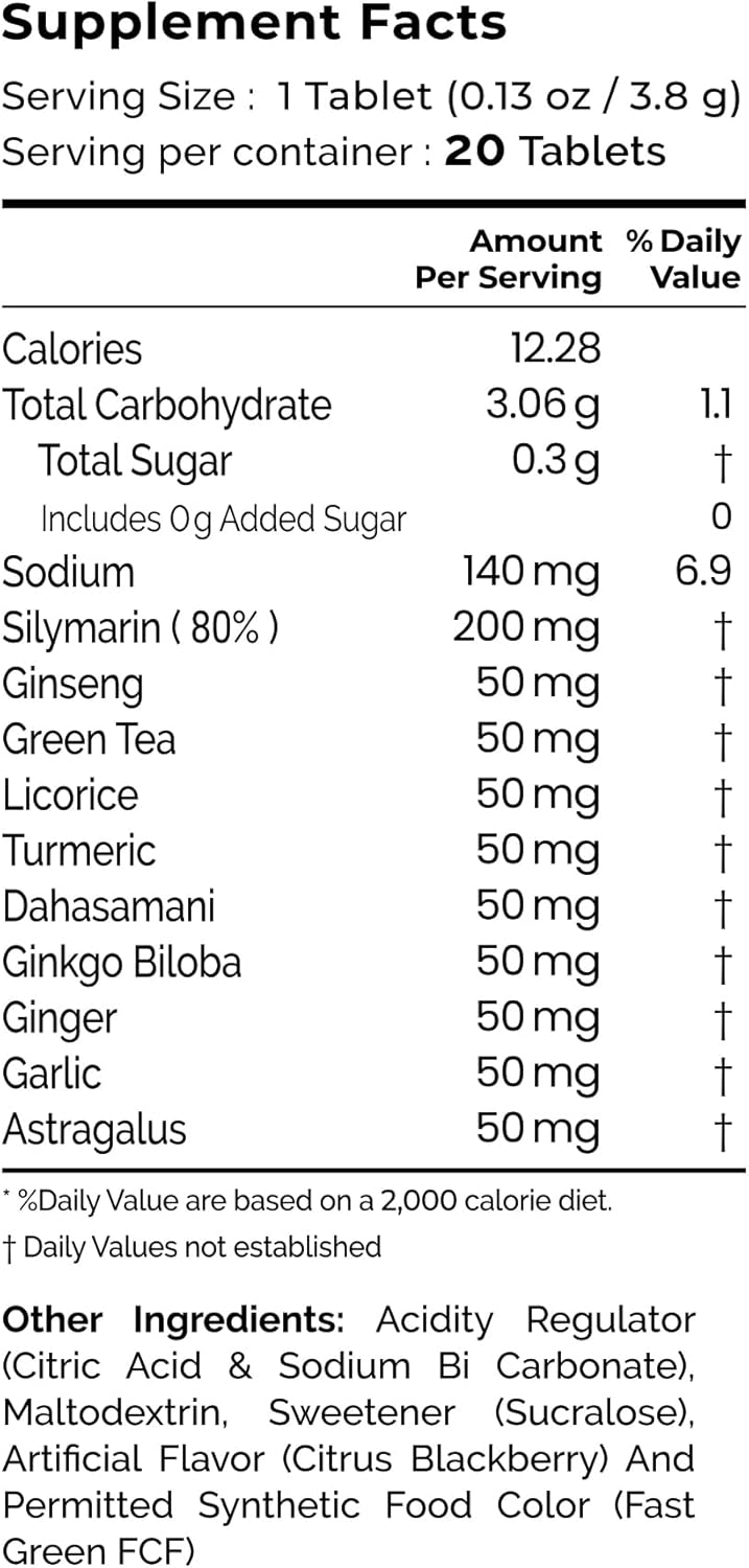 Plant-Based Auric Liver Support Supplement with Milk Thistle, Turmeric, Garlic, Ginger - Advanced Detox & Cleansing Formula - 80 Tablets