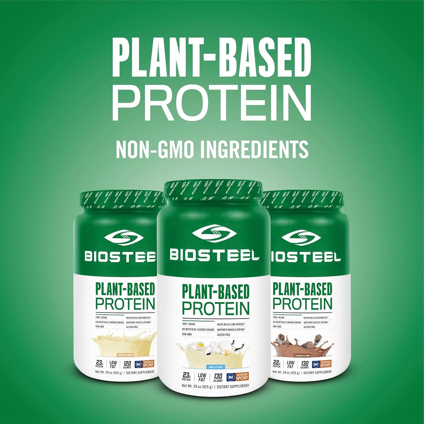 Plant-Based BioSteel Vegan Protein Powder in Vanilla Flavor - NSF Certified for Sport, 1.8 lbs, 22g Protein per Serving - Brown Rice, Pea, & Pumpkin Seed Protein Powder - 25 Servings of Premium Plant Protein