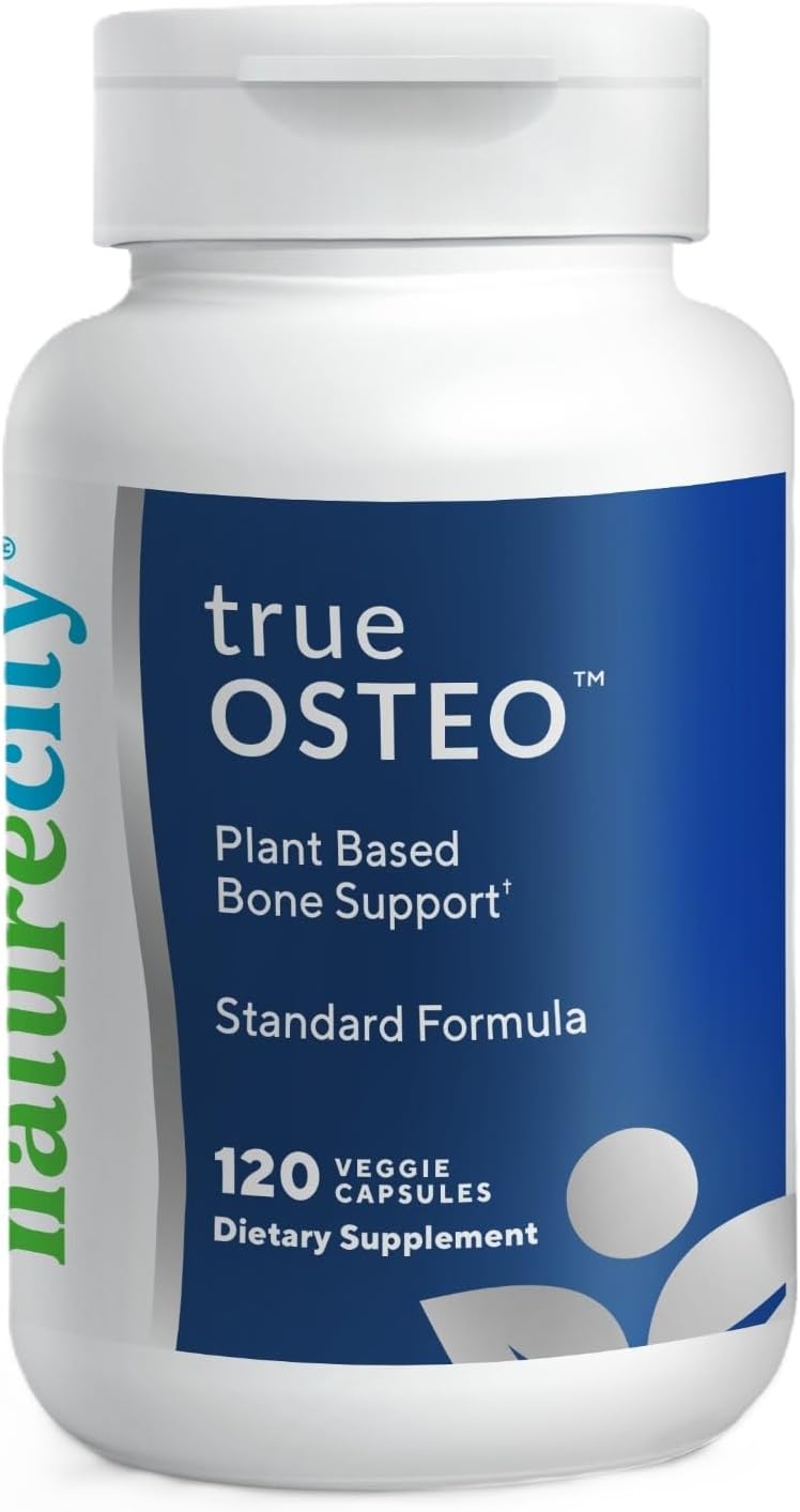 Plant-Based Bone Strength Supplement with AlgaeCal Calcium, Vitamin D3, K2, and Magnesium for Healthy Bones - 120 Veggie Capsules