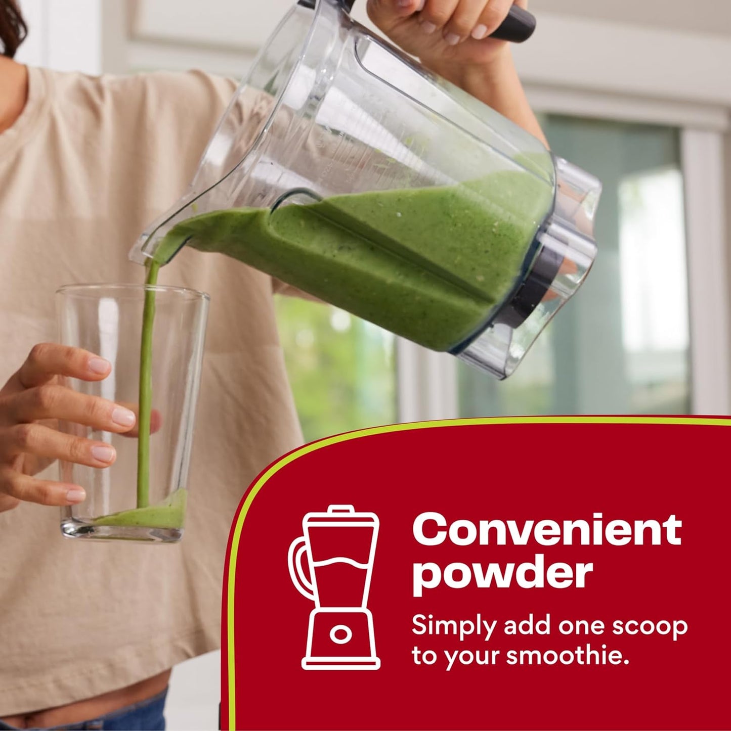 Plant-Based Brain Booster Smoothie Mix with Greens Powder, Lions Mane, Matcha, Bacopa, & Caffeine - Nootropics Support for 30 Servings