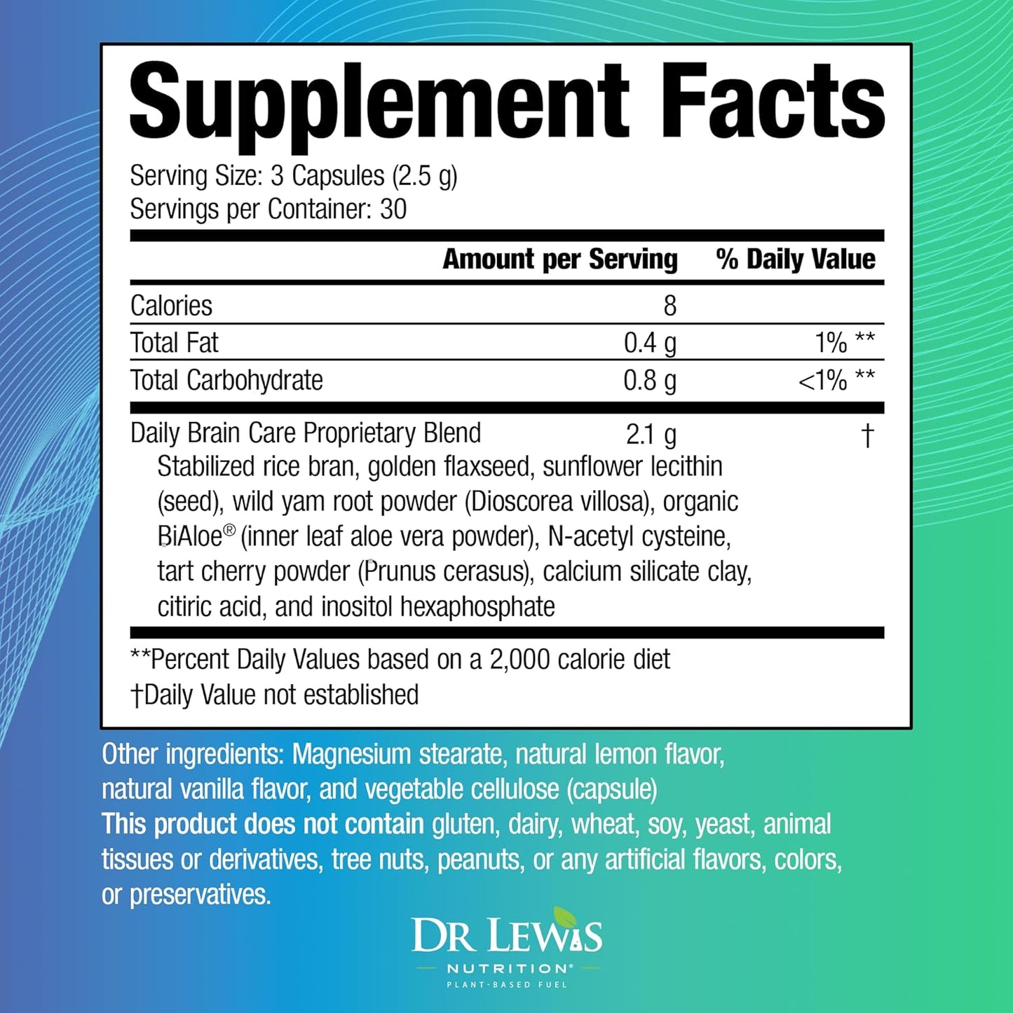 Plant-Based Brain Supplements for Memory, Focus, Immunity, and Energy - Cognitive Nootropic Support with BiAloe - 90 Capsules