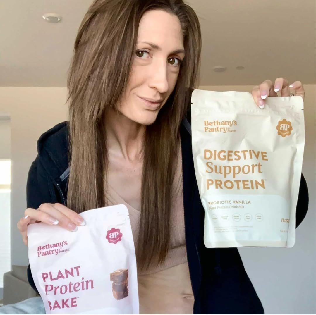 Plant-Based Cocoa Probiotic Protein Powder for Digestive Health - Vegan Pea Protein with Probiotics - Clean Lean Protein - 20 Servings, 1lb