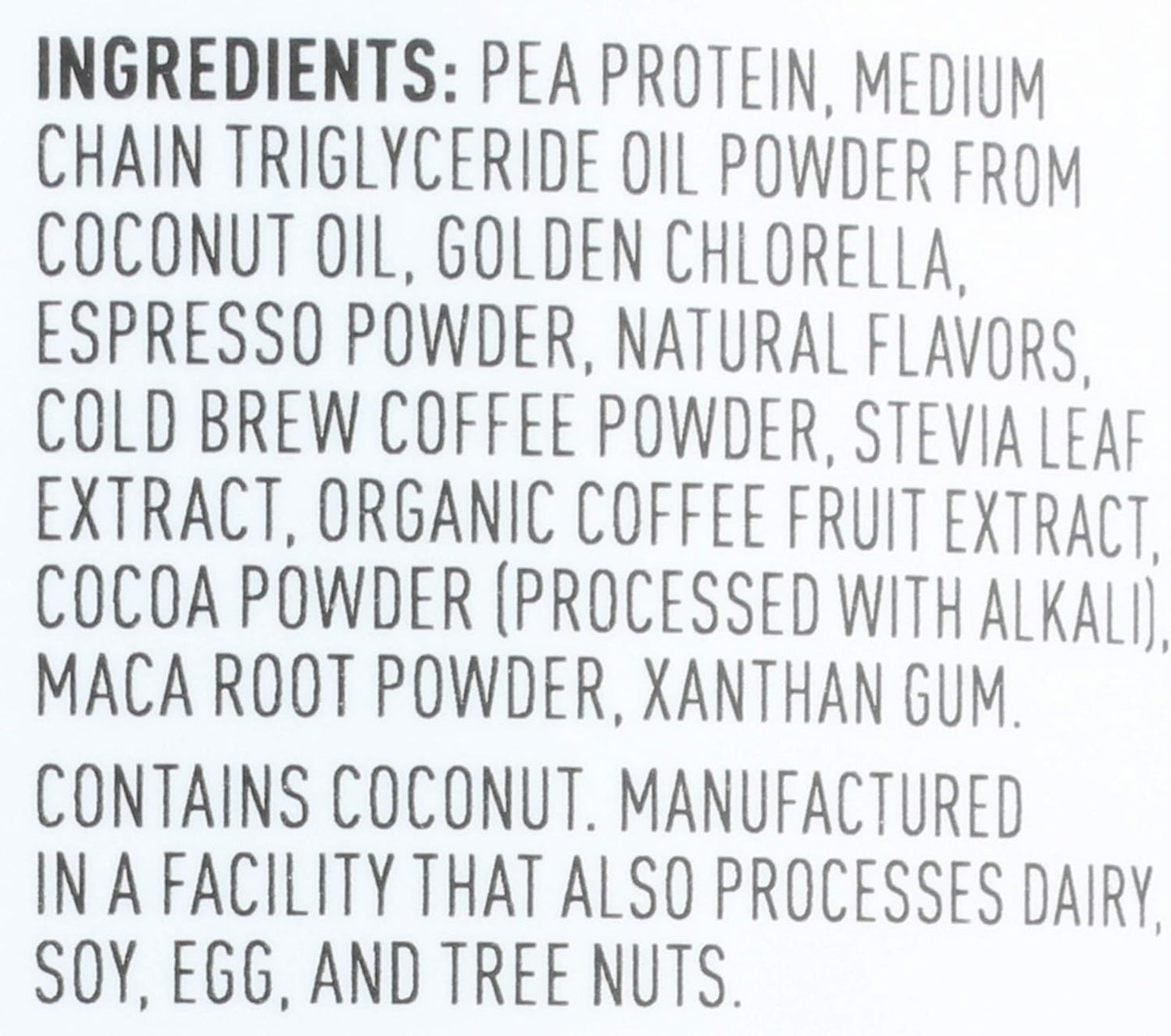 Plant Based Cold Brew Coffee Protein Powder with MCT Oil - Vegan, Keto-Friendly, Gluten Free, Dairy Free, Soy Free, Non GMO - 15 Servings
