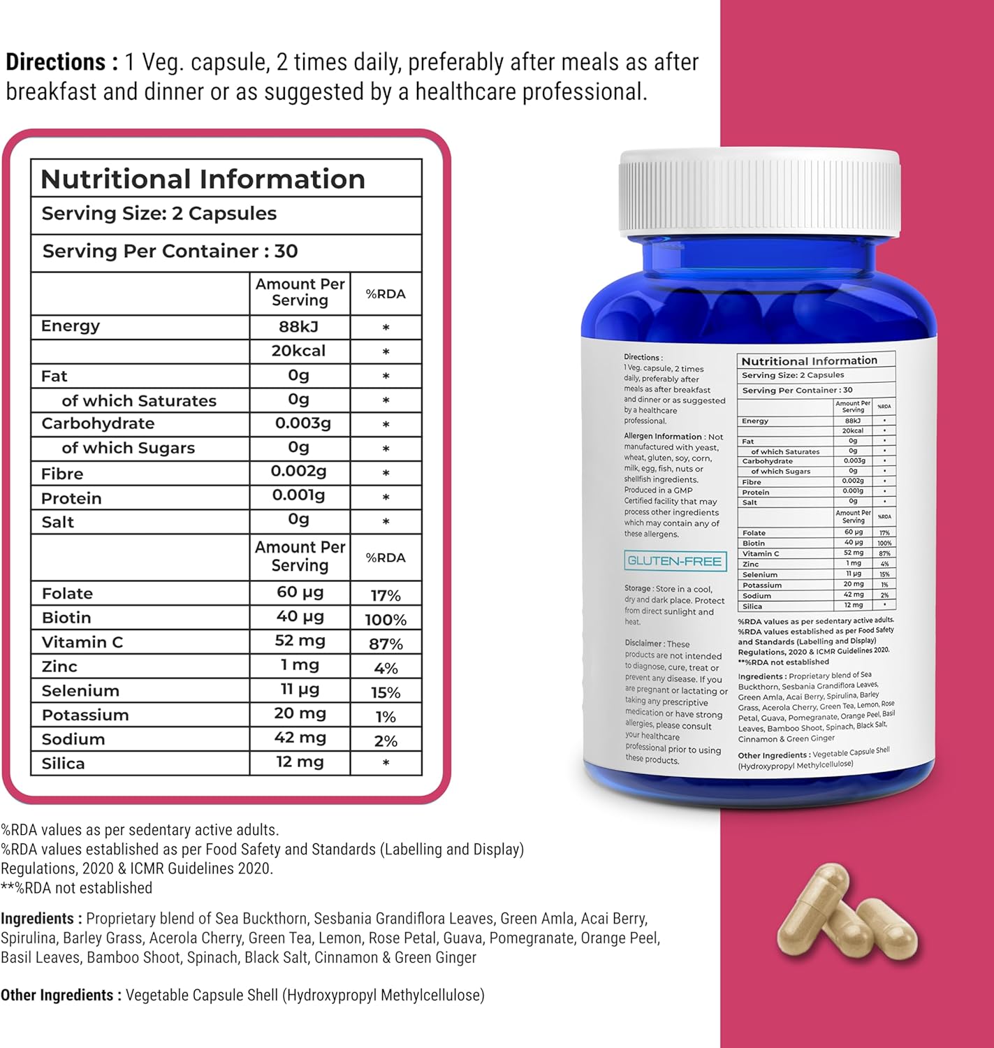 Plant-Based Collagen Peptide Builder Capsules for Skin and Joint Health - 1000mg - 60 Capsules