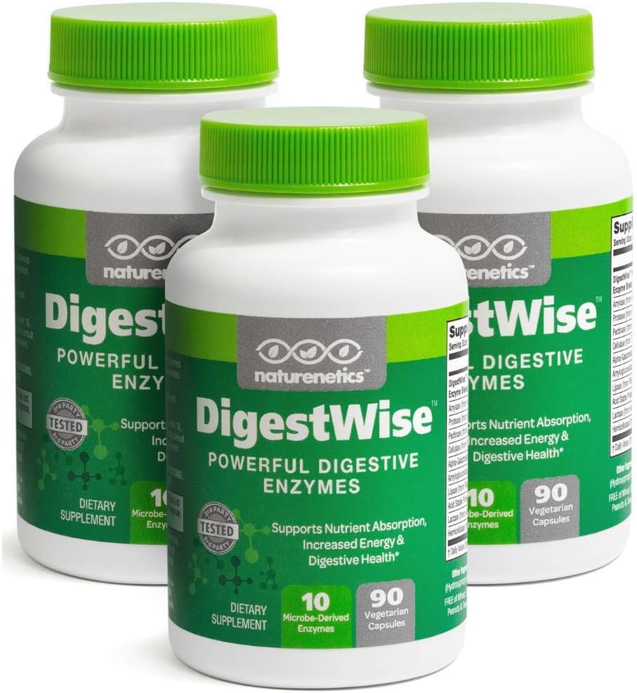 Plant-Based Digestive Enzymes - Vegan Support for Digestion, Gas, Bloating & Constipation - Keto Friendly - Lab Tested - 90 Capsules