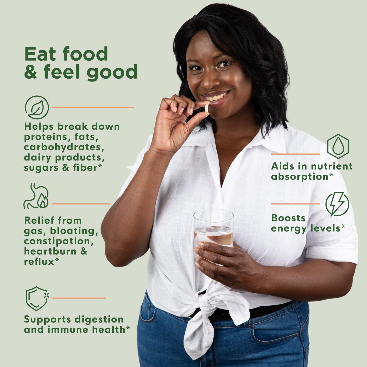 Plant-Based Digestive Enzymes - Vegan Support for Digestion, Gas, Bloating & Constipation - Keto Friendly - Lab Tested - 90 Capsules