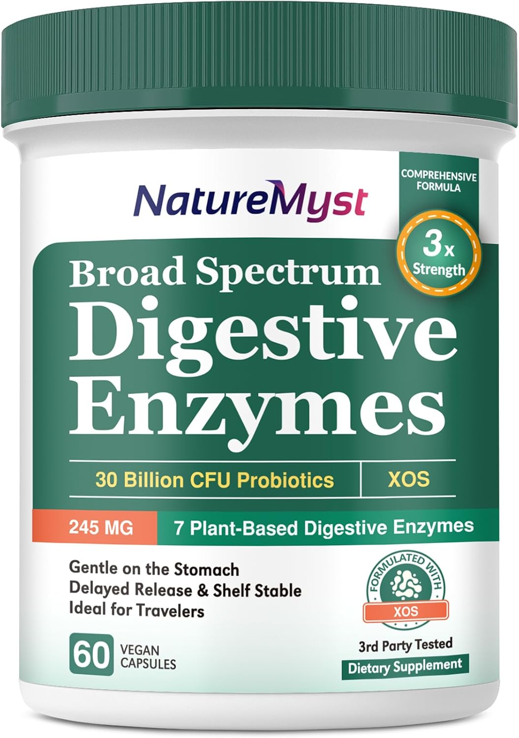 Plant-Based Digestive Enzymes with Probiotics for Digestive Health - 60 Vegan Capsules