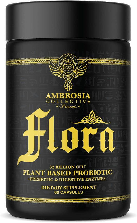 Plant Based Digestive Health Supplement with Probiotics, Prebiotics, and Enzymes - 32 Billion CFU, Vegan, 30 Servings